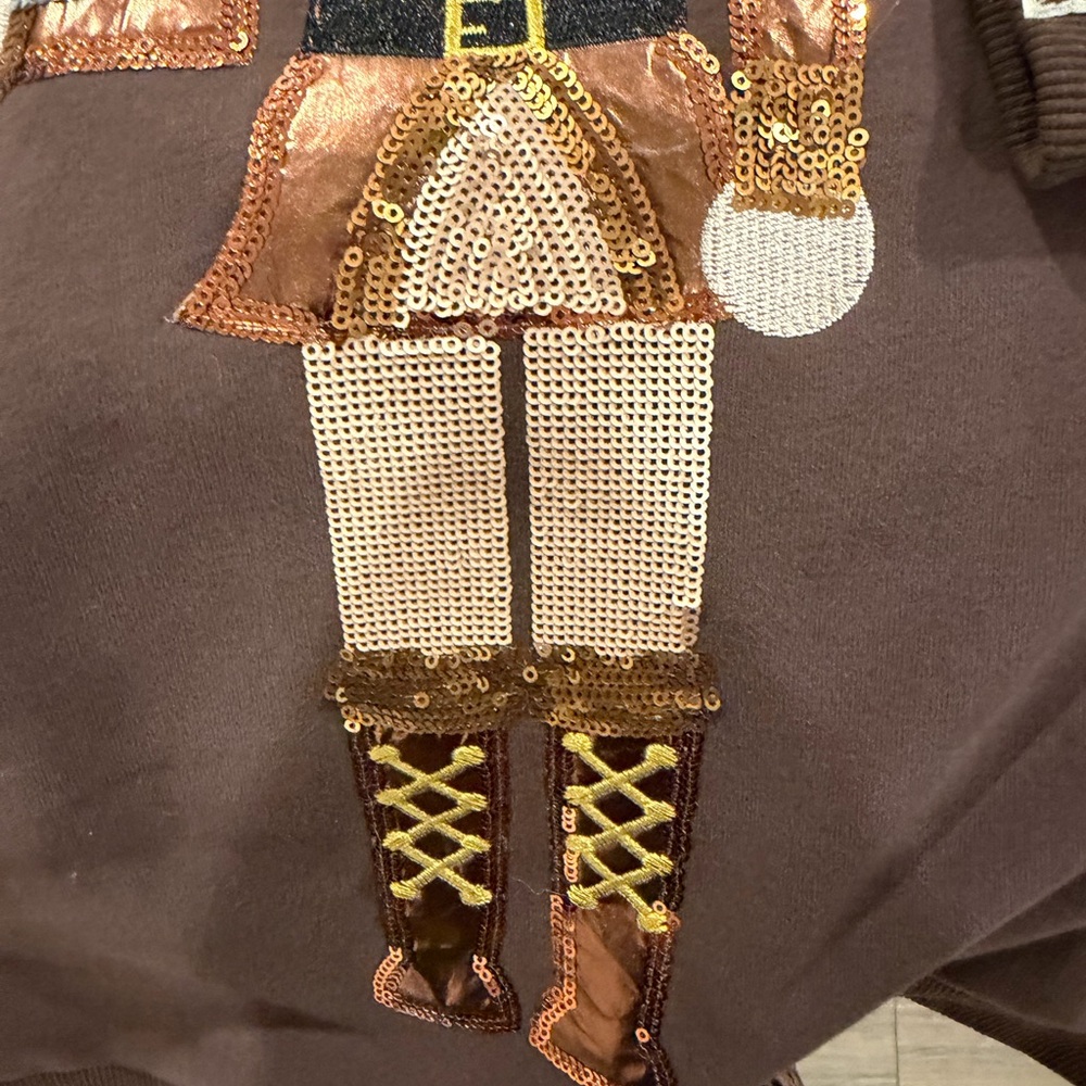 Brown Nutcracker Sweatshirt Queen of Sparkles size M - Picture 3 of 10